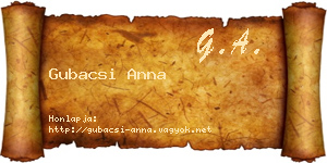 Gubacsi Anna névjegykártya