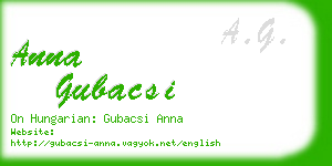 anna gubacsi business card